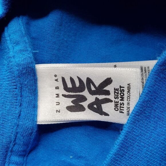 ZUMBA unexpected unapologetic fun blue orange Free Spirited SPELLOUT TSHIRT OSFM - Picture 6 of 7